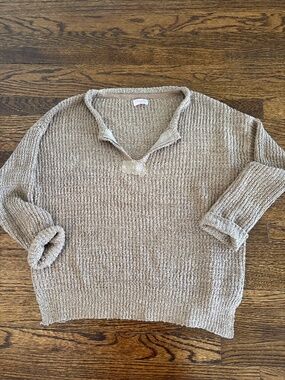 Pink Lily- Brown Oversized Knit Sweater- Medium